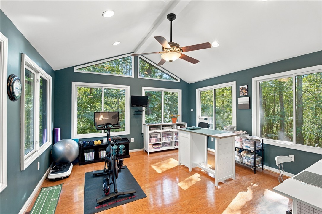 604 Ridgecrest Drive Clemson, SC 29631 - Photo 31 of 50 Gleaming hardwood floors and a vaulted ceiling elevate this sun-filled, versatile studio space.