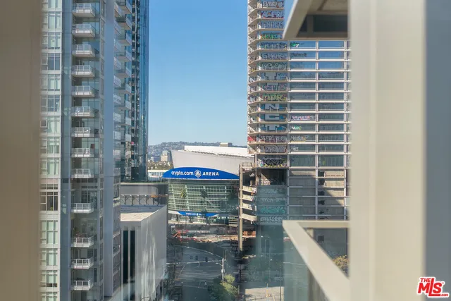 a view of a city with tall buildings