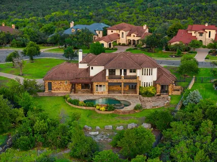 an aerial view of a house