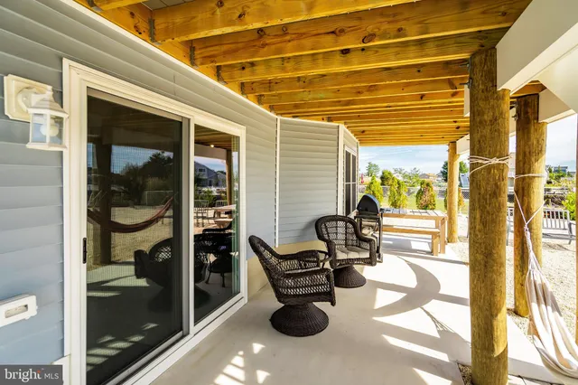 a view of a house with a white door