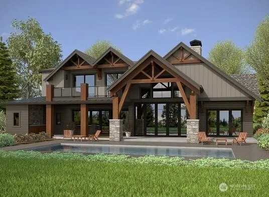 front view of a house with a yard