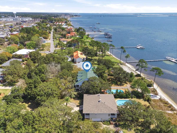 an aerial view of multiple house