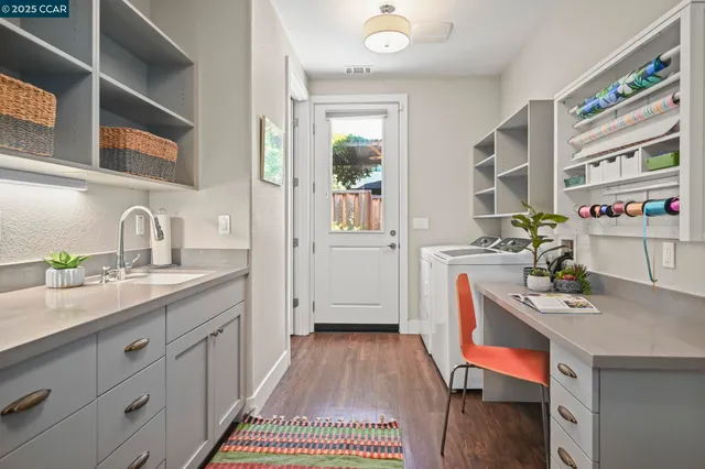 a bed room with a bed and a book shelf