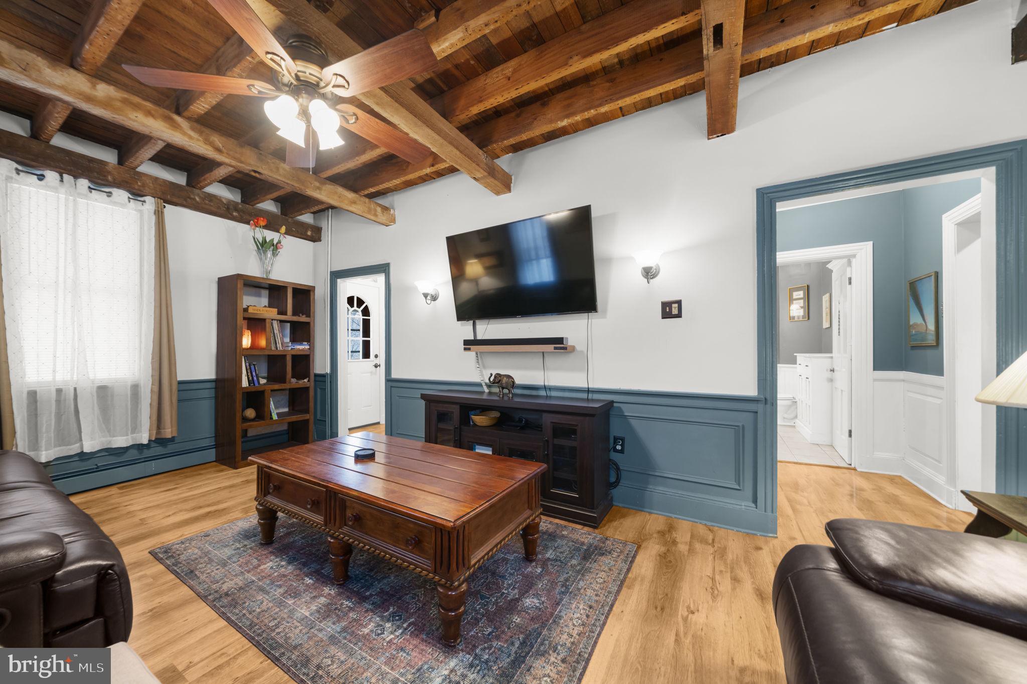 103 Gravel Pike Green Lane, PA 18054 - Photo 12 of 43 Charming living space with rustic beams.
