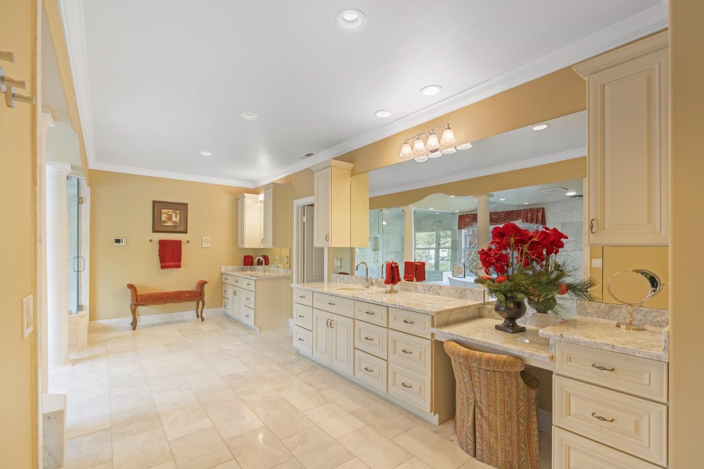 10340 Anderson Road San Jose, CA 95127 - Photo 24 of 65 a spacious bathroom with a double vanity sink mirror and a bathtub