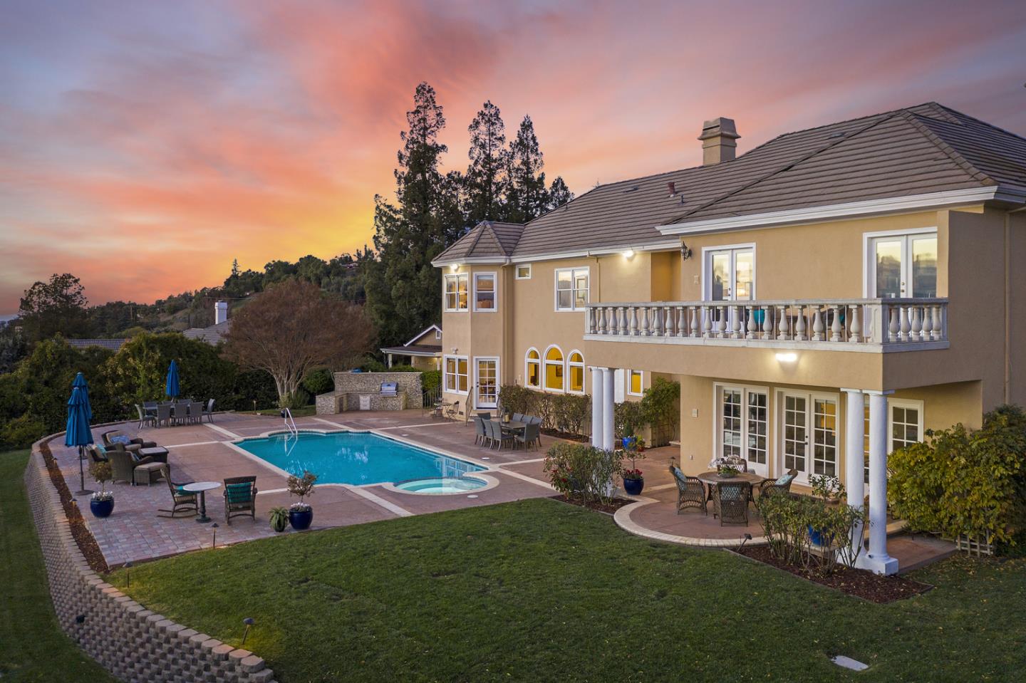 10340 Anderson Road San Jose, CA 95127 - Photo 46 of 65 a front view of a house with swimming pool and porch with furniture