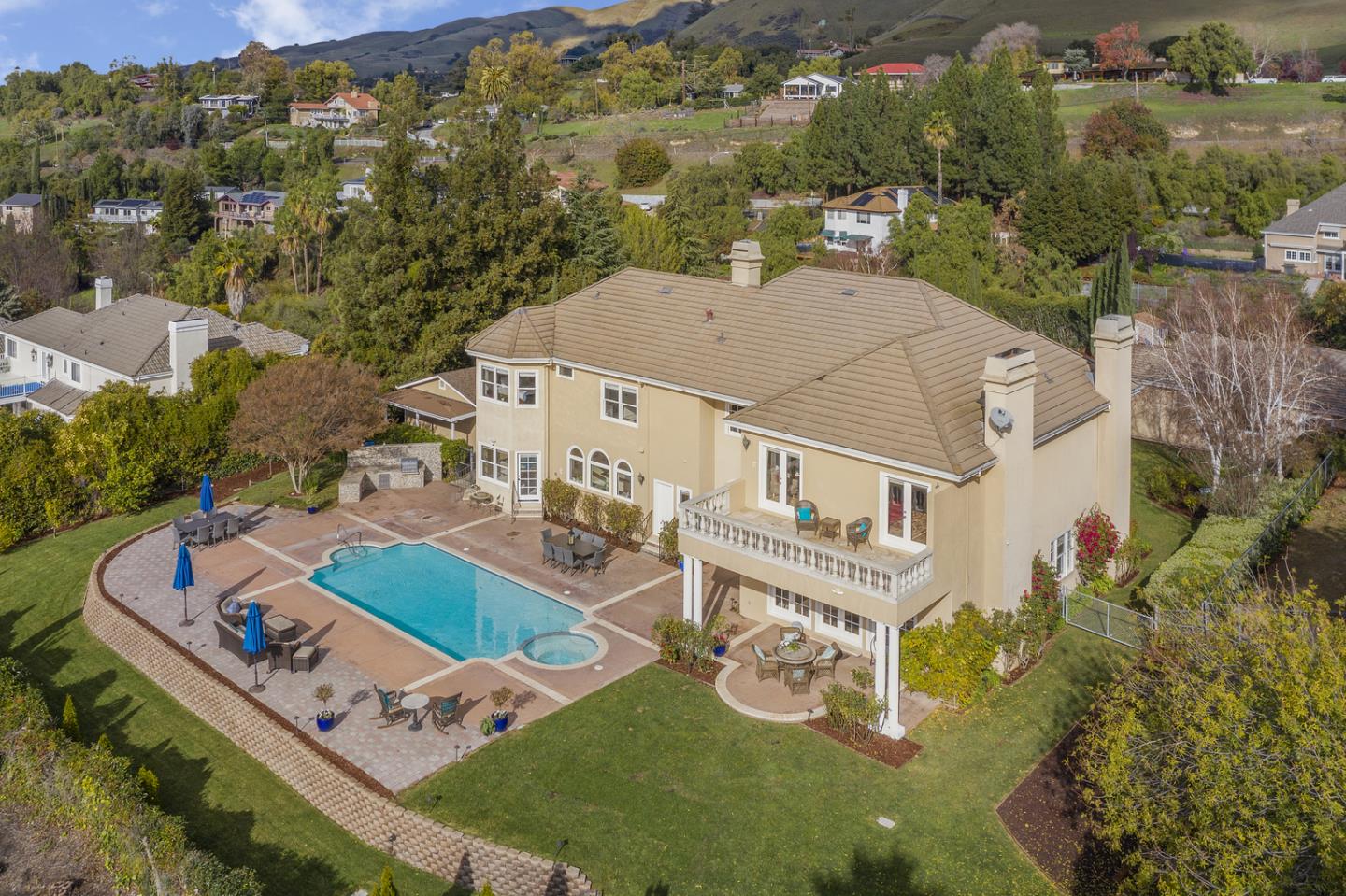 10340 Anderson Road San Jose, CA 95127 - Photo 51 of 65 an aerial view of residential house with outdoor space and swimming pool