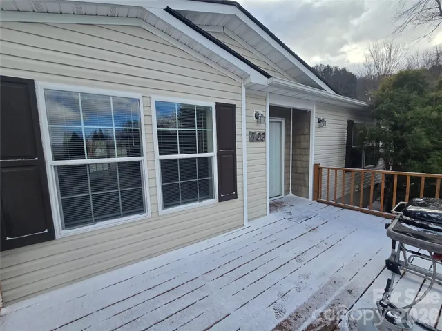 a view of wooden deck