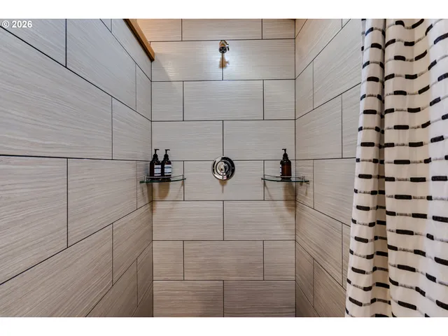 a bathroom with a shower