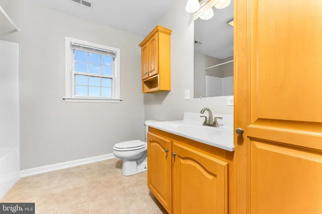 a bathroom with a sink a toilet and mirror
