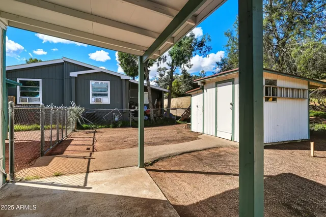 a view of a porch with a patio