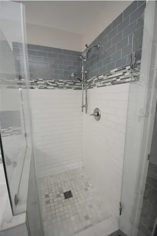 a bathroom with a shower