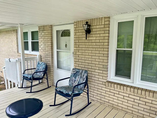 a view of an outdoor space with seating area