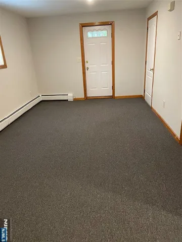 an empty room with closet