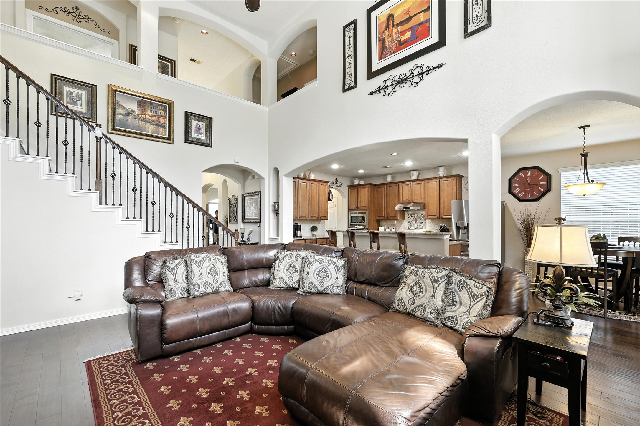 25218 Piney Heights Lane Spring, TX 77389 - Photo 8 of 40 a living room with furniture and a chandelier