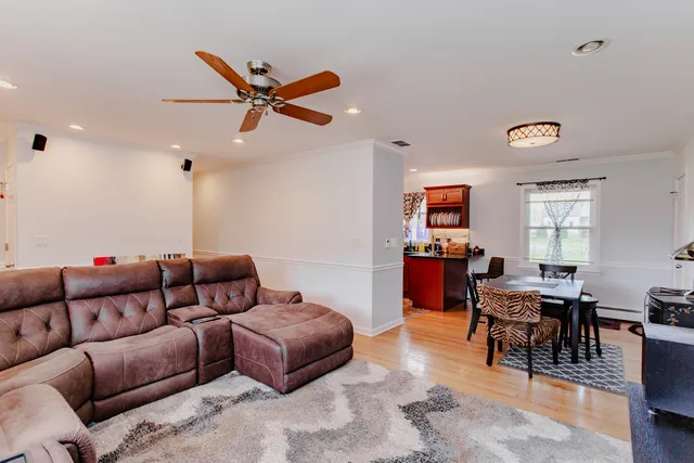 a living room with furniture