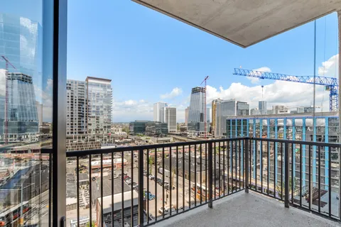 a view of city from balcony