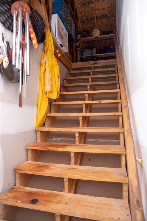 206 Hunters Trail Walhalla, SC 29691 - Photo 35 of 46 Unfinished bonus room stairs from garage