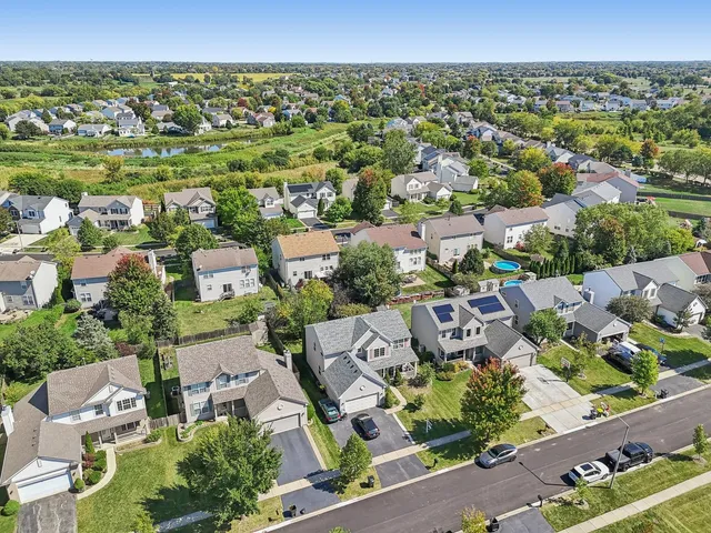 an aerial view of multiple house