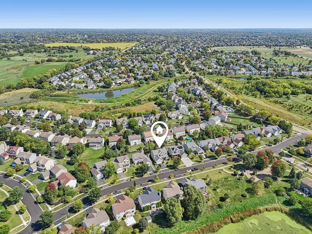 an aerial view of multiple house