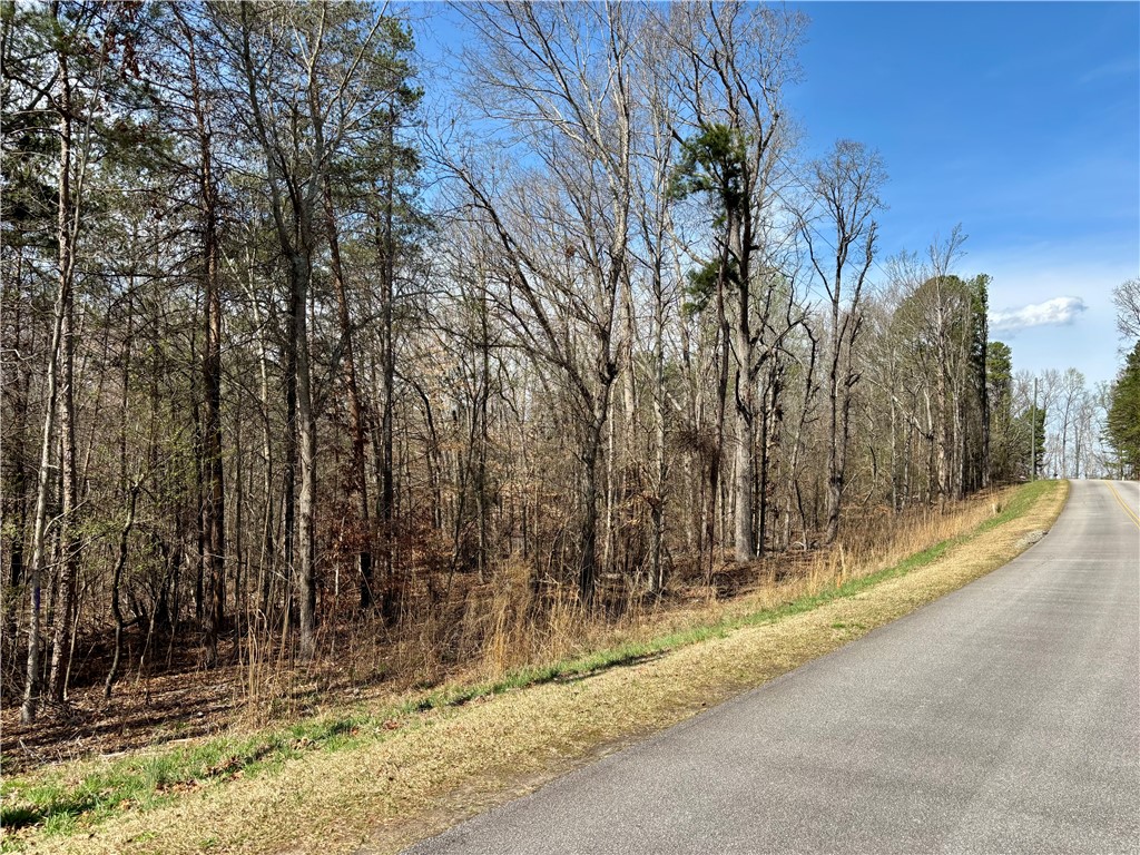 3.271 Coneross Point Drive Seneca, SC 29678 - Photo 7 of 9 A tranquil wooded landscape borders a paved road under a clear sky.