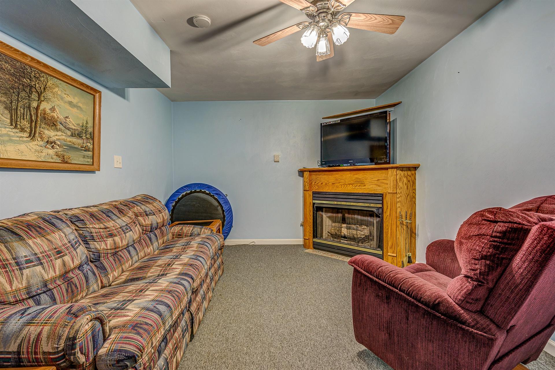 684 Northridge Road Hardy, VA 24101 - Photo 29 of 75 a living room with furniture a fireplace and a flat screen tv