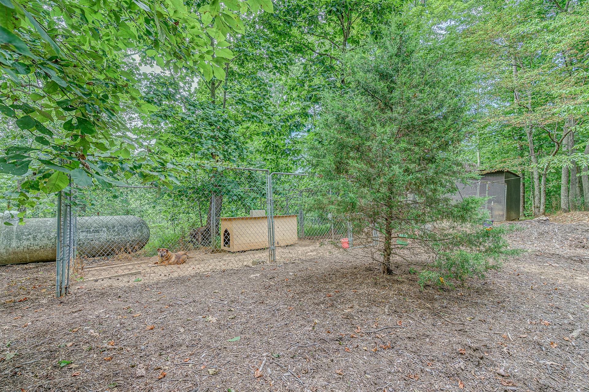684 Northridge Road Hardy, VA 24101 - Photo 34 of 75 a view of a backyard with large trees and wooden fence