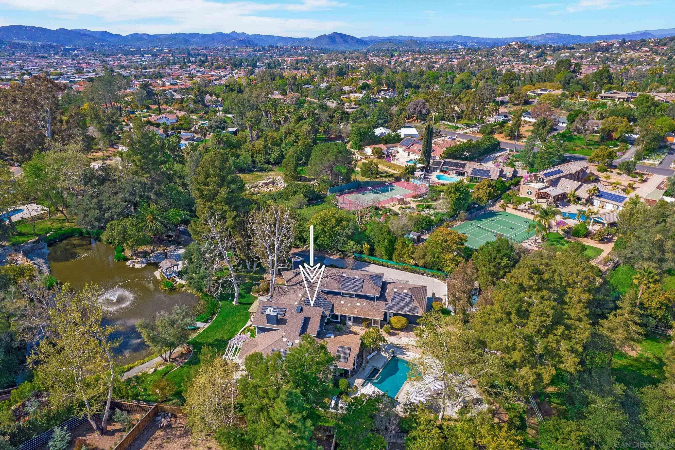 16163 Del Norte Poway, CA 92064 - Photo 3 of 41 an aerial view of a city with lots of residential buildings