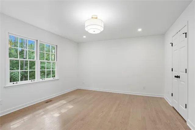 an empty room with a window