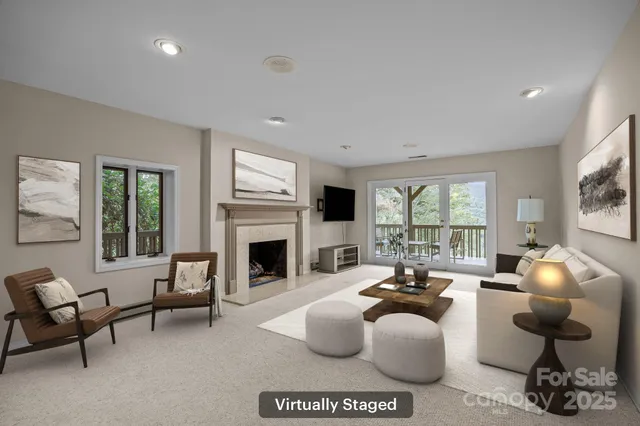a view of a chairs on wooden deck