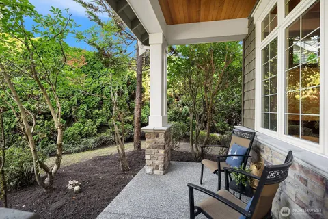 a building outdoor space with patio furniture