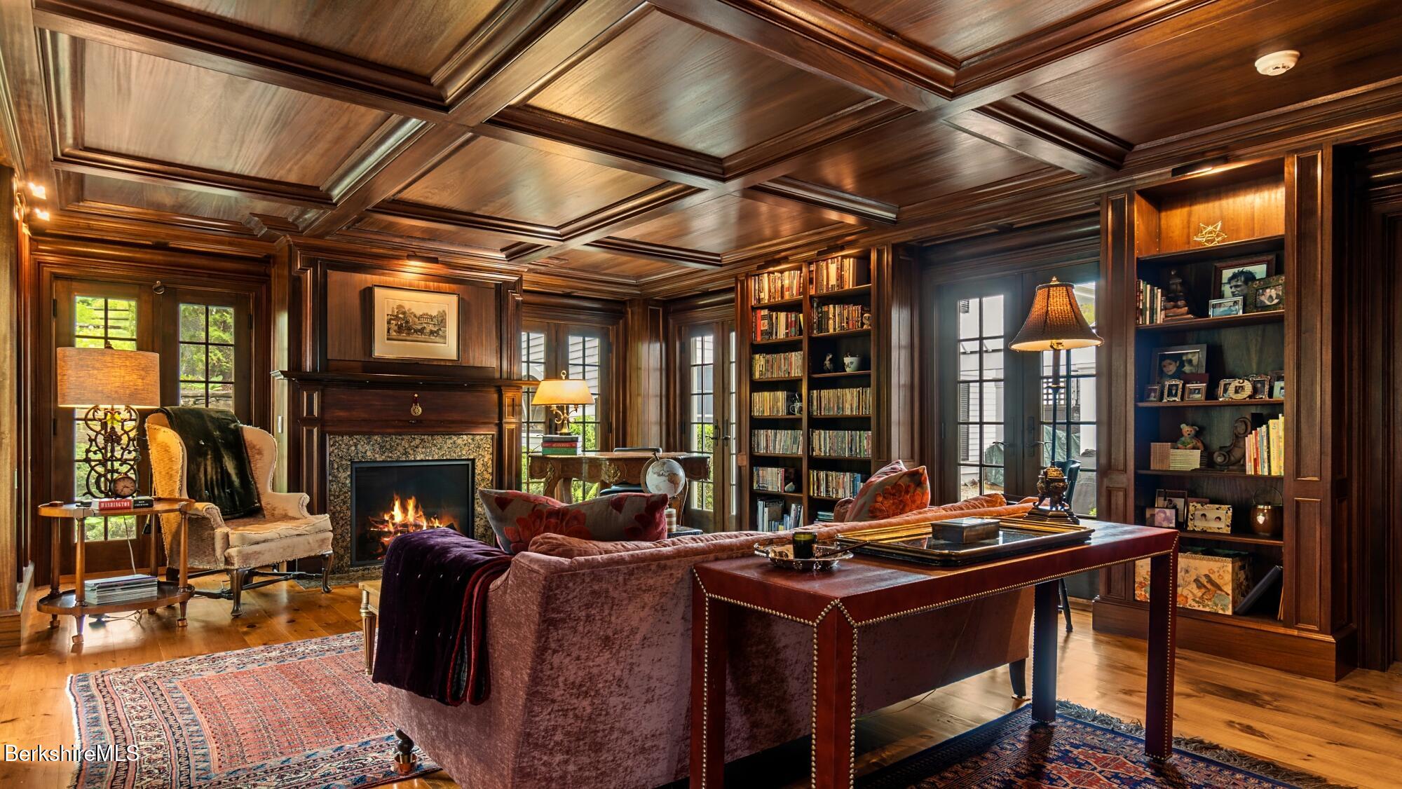 2650 Swamp Road Richmond, MA 01254 - Photo 11 of 49 a living room with furniture pool table and a fireplace