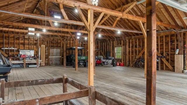 a view of a building with wooden floor