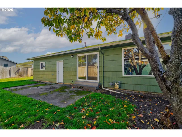 a view of a backyard with a garden