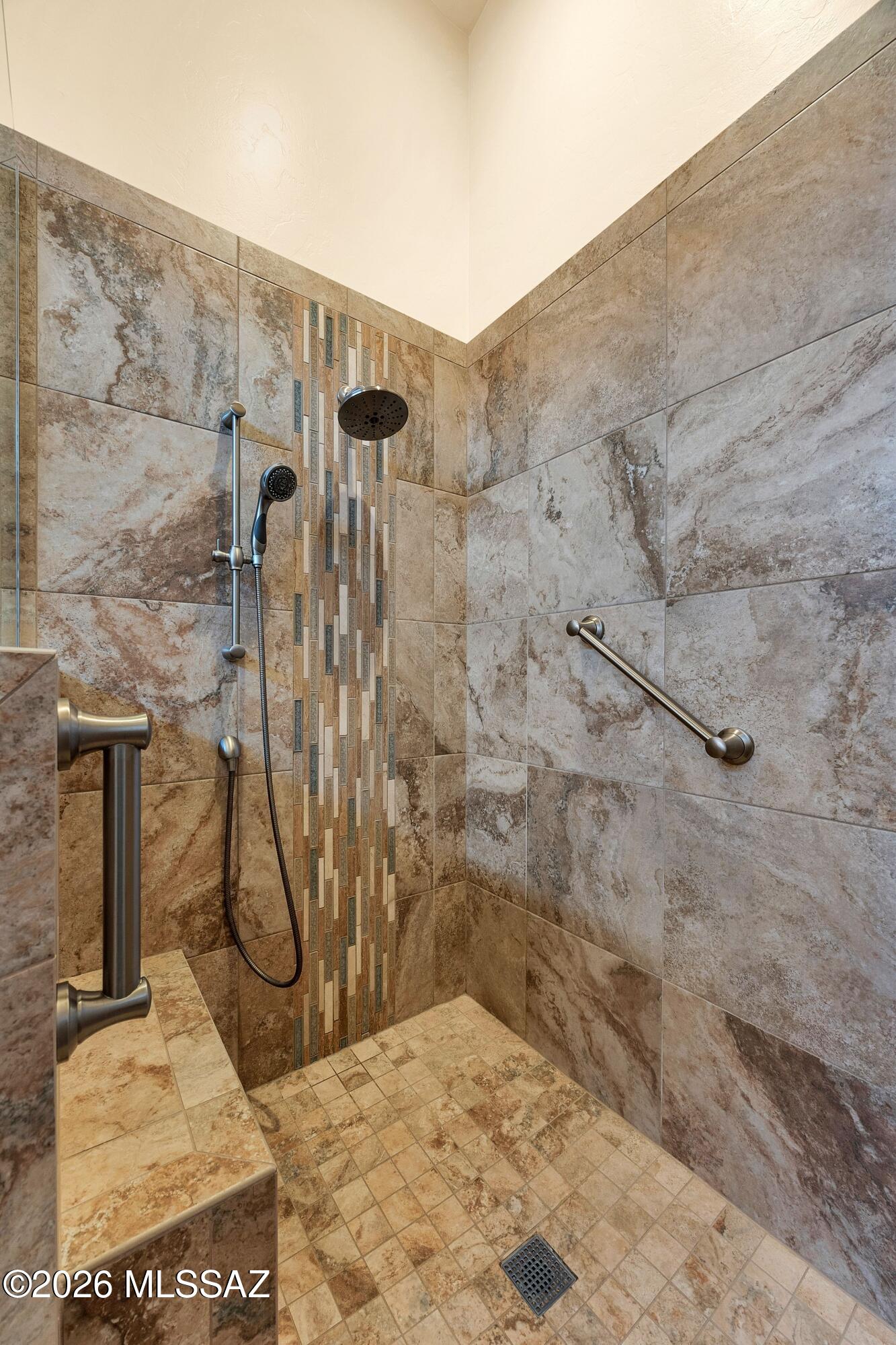 61852 East Sandlewood Road Tucson, AZ 85739 - Photo 26 of 50 Custom Tiled Shower with Bench