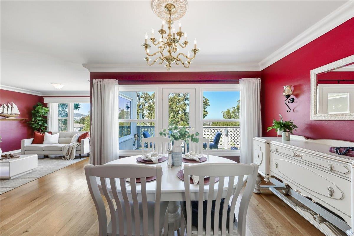 330 41st Avenue San Mateo, CA 94403 - Photo 12 of 38 a view of a dining room with furniture window and wooden floor