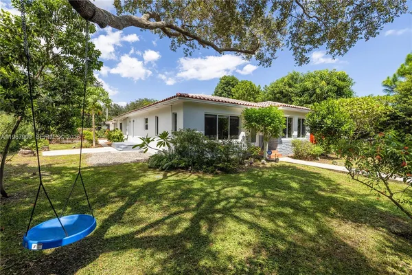 a view of a house with a backyard