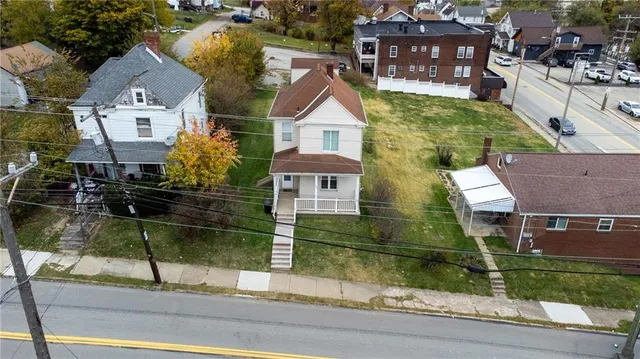 a aerial view of a house