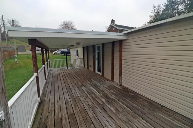 a view of a house with a deck