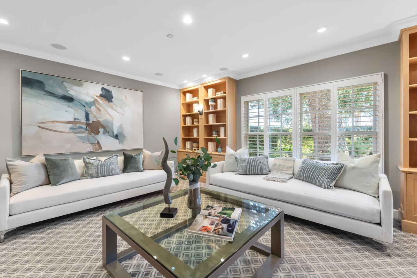 1600 Marlborough Road Hillsborough, CA 94010 - Photo 46 of 111 a living room with furniture and a large window