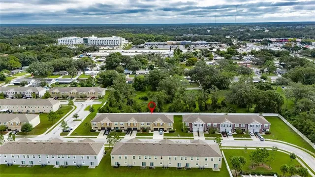 an aerial view of multiple house