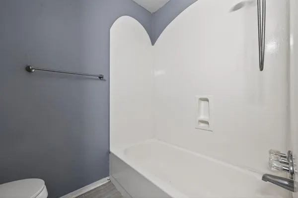 a bathroom with a bathtub