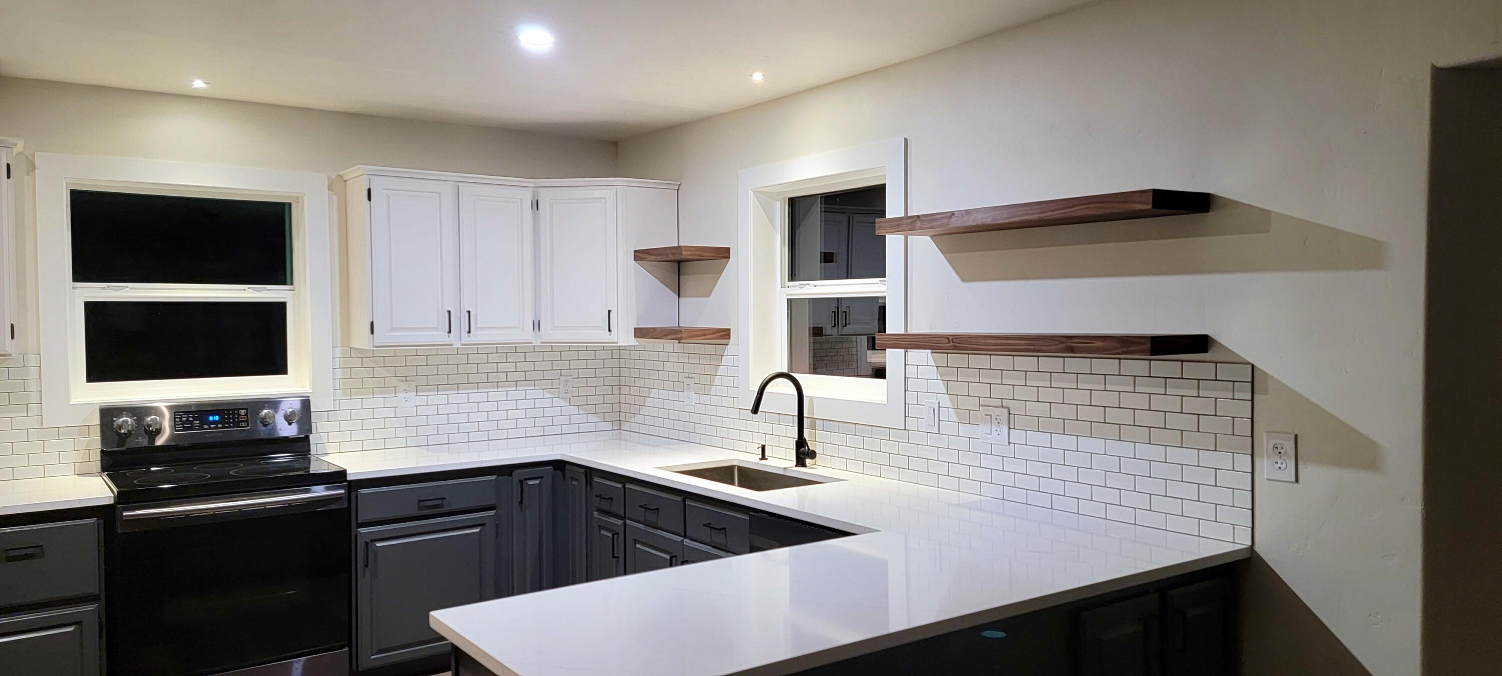 Updated photos with floating shelves installed
