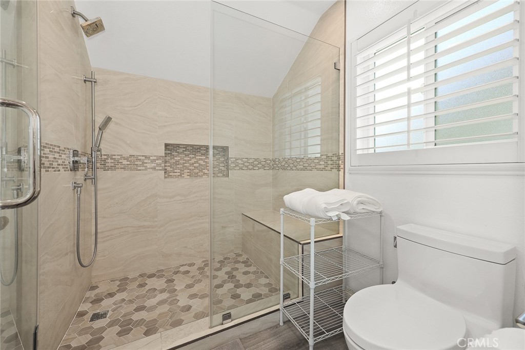 17845 Calle Barcelona Rowland Heights, CA 91748 - Photo 23 of 45 a bathroom with a toilet and a shower