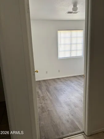 an empty room with a window