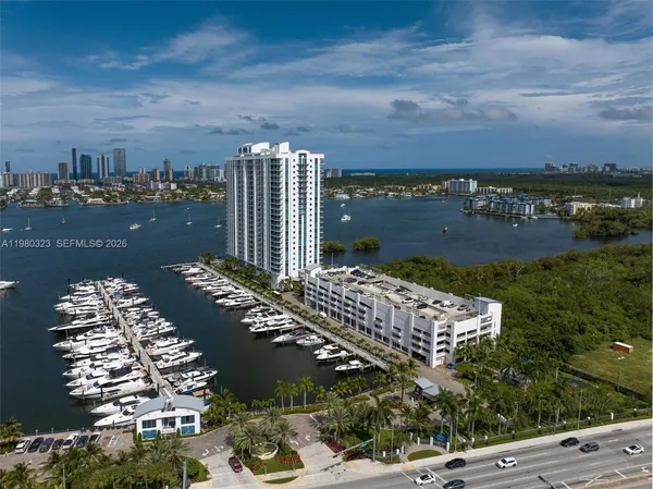 a city view with tall buildings