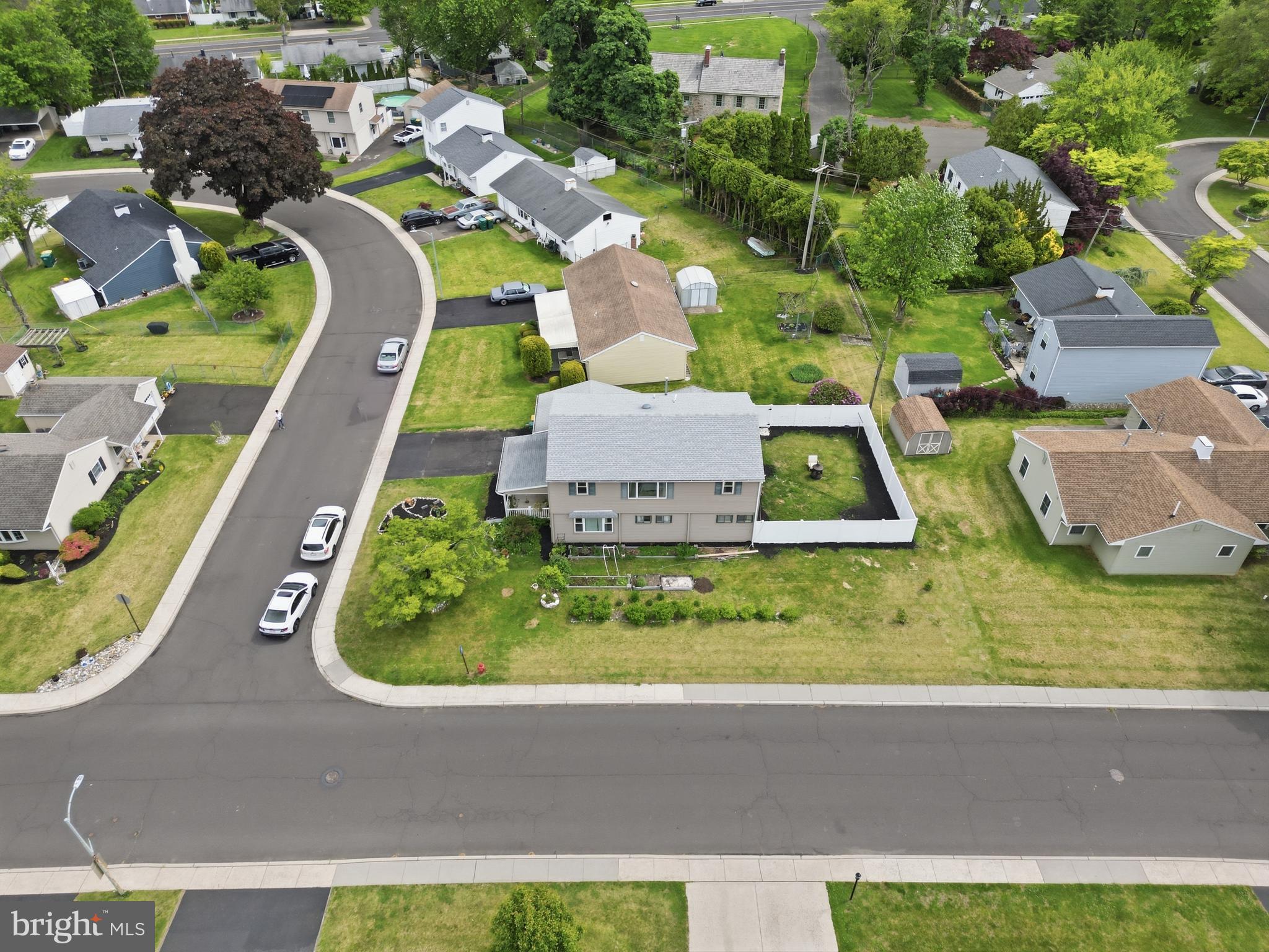 342 Chelsea Road Fairless Hills, PA 19030 - Photo 11 of 42 an aerial view of a house with a swimming pool