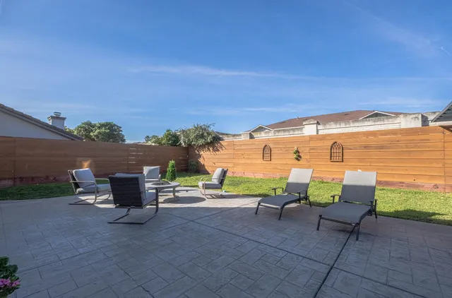 a view of an outdoor seating area