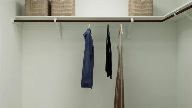 a close view of walk in closet