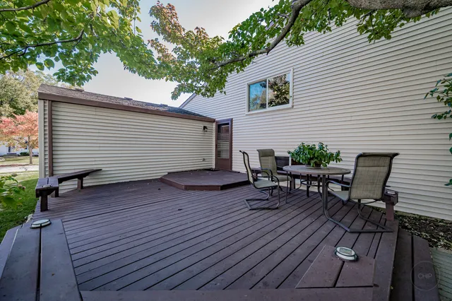 a view of a yard with a tree